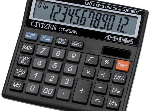 Калькулятор настольный компактный  Citizen CT555N 12-разрядный черный